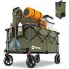 Sekey XXL Plus Carrello Pieghevole con Freni 200L 150KG, Carrello da Giardino con Ruote ai Terreni Accidentati, Design Brevettato Pieghevole da QUATTRO Direzioni SE4010, Verde Oliva