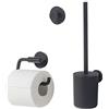 Tiger Urban - Set di accessori da bagno in acciaio INOX, 3 pezzi, con porta carta igienica, gancio e scopino per WC, con anelli decorativi intercambiabili per personalizzare la tua casa
