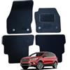 Connected Essentials Tappetini auto su misura per Ford Kuga MK2 2013-2018, set di 4 tappetini neri con bordo nero con 4 clip di sicurezza Connected Essentials