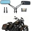 FRICYGAO Specchietti Retrovisori Rettangolari 8mm 10mm con Lenti Blu, per Harley Davidson Softail Sportster, Honda, Suzuki, Bobber Cruiser Chopper Scooter Touring Sport Bike ATV