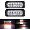 RIGIDON 2x 12 LED lampada di emergenza strobo barra led faretti fendinebbia | 12V 24V, 4,3 pollici, senza interruttore, bianca rosso, impermeabile, per auto fuoristrada camion UTE ATV barca 4x4 veicoli