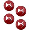 ZEXIJOW Coprimozzo 60 mm per Citroen DS3 DS4 DS5 DS6 DS7 DS9 Auto,Fregi Cerchi in Lega Copertura Centrale Ruota,Copertura antipolvere (Rosso (sfondo argento))