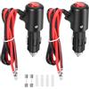 PnxdeobXL 2 pz spina accendisigari 12V/24V cavo di prolunga accendisigari con interruttore-55 cm, ideale per auto, camper e camion, protegge dal sovraccarico con fusibile da 15A