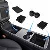 NEWFUN 4 Pezzi Accessori per Tesla Model Y 2021-2024 e Model 3 2021-2023,Organizer Consolle Centrale, Vano Portaoggetti per Bracciolo, Cassetto Nascosto e Porta Bevande