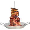 TITA-DONG Spiedo Verticale In Acciaio Inossidabile Silver, Supporto Per Spiedo Verticale Brasiliano, 3 Punte Rimovibili, Adatto Per La Maggior Parte Dei Forni E Grill