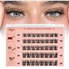 Higu clace Ciglia Autoadesive, Ciuffetti Ciglia Finte Mix 10-16 MM, D Curl Ciglia Finte Naturali, Ciglissime Press E Go Kit Senza Colla Adatto ai Principianti(Natural)