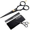 Sanguine - Forbici da parrucchiere professionali + astuccio, 14 cm, colore: nero