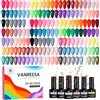 VANREESA Kit Semipermanente Unghie, 55 Colori Smalto Semipermanente Unghie Rosa Rosso Blu Violax, Kit Unghie Gel Completo con Base e Top Coat Smalti Semipermanenti per Unghie Regalo per Donne
