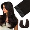 Youngsmile Extension di capelli umani con nastro invisibile, #2 castano scuro Invisi Edge, 20 pezzi da 40 g, 45 cm, capelli umani iniettati, lisci, con nastro adesivo Remy, senza cuciture (#5,5 cm)