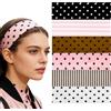 Aribliseza Fascia per Capelli Donna, 6 Pezzi, Cerchietto a Pois e Strisce in Marrone Rosa Nero, Fasce per Yoga e Sport