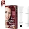 Wootapson Nourishing Hair Colour Cream, Colore per Capelli Vegetali Crema, Colorante, Instant Hair Dye Shampoo, Colore Naturale e Delicato, Adatto a Tutti i Tipi di Capelli-Raspberry Red