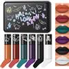 Bekoeen 6 Colori Rossetto Lunga Durata Set, Ttazza Antiaderente Vellutata, Kit Lucidalabbra Opaco, Impermeabile Rossetto Nero Verde Viola Rosso per Mascherate, Costumi, Cosplay, Trucco di Halloween
