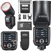 Godox V100N Flash a testa tonda Touch Screen, 100Ws Global Shutter Flash Sync 1/80000, 1/8000 HSS, batteria al litio incorporata, lampada di modellazione a 10 livelli LED (Godox V100N per Nikon)