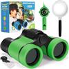 Zinbo Binocolo per bambini, binocolo per bambini, giocattolo per bambini 3 4 5 6 7 8 anni, set con lente d'ingrandimento e bussola, giocattolo all'aperto per bambini di età compresa tra 3 e 8 anni (Griner)