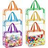 TOWEBOORY 6 Pezzi Sacchetti per Giocattoli in PVC Trasparente, Borsa Cosmetici da Viaggio Borse da Toilette Portatili Impermeabili Sacchetti Trasparenti per Giocattoli con Cerniera per Viaggi e Vacanze