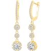 CONILOK Orecchini da Donna con Zircone a Barretta, Orecchini Pendenti in Argento 925 Ipoallergenici, Orecchini con Ciondolo Zircone Scintillante, Gioielli di Moda per Lei Fidanzata Mamma Moglie Oro