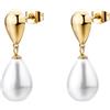 Brosway Orecchini Donna, Orecchini Pendenti in Acciaio e Perle | Collezione PERFECT - BPC75