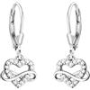 SOFIA MILANI - Orecchini da Donna in Argento 925 - con Pietra Zircone - Orecchino Pendente ad Inifnità del Cuore - E2427
