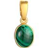 Nenalina Classico ciondolo in argento Sterling 925 placcato oro con pietra malachite (10 mm), ciondolo da donna fatto a mano, per collane o collane, colore: oro verde, 0511270420
