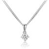 MIORE Collana Donna con Pendente Solitario Diamante in Oro Bianco Massiccio 375 da 9K con Catenina in Argento Sterling 925 Lunga 45cm- Collana con Pendente in Diamante 0.25ct con Custodia Portagioie