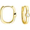 SOFIA MILANI - Orecchini da Donna in Argento 925 - Placcati in Oro - Creoli a Pietra Zircone - E2632