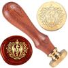 DELORIGIN Timbro con sigillo di cera con spada di drago, in rilievo, rimovibile, 25 mm, in ottone, per inviti di nozze, buste regalo