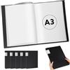 LoNinLoAn Cartella portadocumenti formato A3, 60 tasche, per presentazioni, documenti e relazioni, per documenti, certificati e ricevute, colore nero