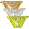 Detwen Slip da uomo con glitter 3 pezzi Low Rise Mutande da uomo biancheria intima lucida sexy, 3 pezzi 02, XL