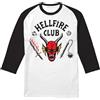 Stranger Things Hellfire Club, Maglietta Unisex, Bianco/Nero, S