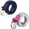 AnJuHoPa Cintura elastica intrecciata, cintura in tessuto elastico durevole, fibbia senza nichel, cintura in materiale eco-certificato, unisex, 2PCS/Länge 80cm