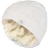 HEAT HOLDERS - Cappello invernale da donna in pile termico foderato in maglia a maglia da 3,4 tog, crema, Taglia unica