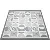 omedecal Tappeto Gioco Neonato Gattonamento, 150x180x3cm, Tappetone Pieghevole per Bambini, Superficie in Morbida Flanella con Base Antiscivolo per Camera e Soggiorno - Motivi Geometrici Grigi