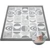 omedecal Tappeto Gioco Neonato Gattonamento, 127x127x3cm, Tappetone Pieghevole per Bambini, Superficie in Morbida Flanella con Base Antiscivolo per Camera e Soggiorno - Motivi Geometrici Grigi