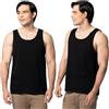 Fruit of the Loom Eversoft-Maglietta Senza Maniche, in Cotone, Traspirante, Taglie S-4 x Canottiera, Muscle-Confezione da 2-Black Heather, L Uomo