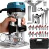 Candeon Fresatrice Verticale Legno, 1000w 30000 Rpm Rifilatore Fresatrice Pantografo Elettrica Per Legno Con 6 Velocità Regolabili, Legno Fresa Compatto Palm Trimmer Router Con 15 Pezzi 1/4 Fresatura