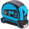 OX Pro - Metro a nastro con doppia chiusura, solo sistema metrico, 8 m, resistente, con gancio per cintura e punta magnetica