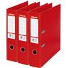 Esselte Registratore con Meccanismo n.1, Raccogli documenti A4 meccanismo a Leva e sistema di bloccaggio, Etichette dorsali sostituibili, Capacità 500 fogli, Dorso 7.5 cm, Rosso, 3 pezzi, 390811330