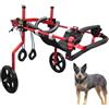 KAJILE Sedia Rotelle Regolabile Cani,Riabilitazione Zampe,Rosso,L-3