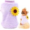 SMALLLEE_LUCKY_STORE Pullover di girasole per animali domestici Maglioni a maglia per cani di piccola taglia gatto Camicia morbida Felpe Cappotto invernale caldo Cucciolo Yorkie Chihuahua Vestiti