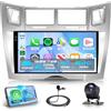 Rimoody 4G+64G Android Autoradio per Toyota Yaris/Vizi 2005-2011 Wireless Carplay Android Auto 9 Pollici Incell Touchscreen Radio con GPS Navi WiFi Mirror Link Bluetooth FM/RDS/EQ/SWC Telecamera Posteriore