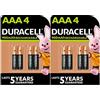 Duracell 8X Duracell AAA Ricaricabili 900 mAh (2 Blister Da 4 Batterie)8 Pile Ministilo Ricaricabili