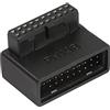 QIANRENON USB 3.0 19/20 Pin 90 Gradi Maschio a Femmina L Girare Ad Angolo Scheda madre Presa Adattatore,per Cablaggio USB per schede madri di computer desktop,Angolo inferiore (PH19B)