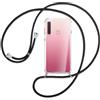 SIMao Cover Collana per Cellulare Compatibile con Samsung Galaxy A9 2018 Custodia Trasparente Silicone con Cordino Necklace Case Antiurto Protettivo Cover Custodia da Collo Custodia con Cordino, Nero