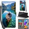 Haninsuze Cover per Samsung Galaxy A21s, barca | Pelle PU Portafoglio, Porta Carte, Magnetica, Libro, Antiurto Custodia