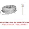 MY SMART SHOP MATASSA 50 MT Metri Cavo di Rete SFTP Cat 5E LAN ETHERNET 5E Internet SCHERMATO Doppia SCHERMATURA Bobina Router Access Point Grigio