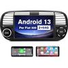 AWESAFE Autoradio per Fiat 500 (2007-2015) Android 13 (2+64GB) 7 Pollici Car Radio con CarPlay/Android Auto GPS Bluetooth WIFI FM RDS Comandi al Volante (Non compatibile con 500C/500L/500X)
