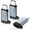 Vecbmn Adattatore da Lightning a USB C, 3 Pezzi Adattatore da Lightning Femmina a USB C maschio, per iPhone 16/16 Pro/15 Pro Max/15 Plus, Galaxy S24/S23, non per Audio/OTG