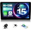 Zomolither 2 Din Android 15.0 Autoradio 9 Pollici HD per Ford Transit 2009-2016 e Ford Focus 2005-2008 - CarPlay Wireless, Android Auto Senza Fili, 4GB RAM + 128GB ROM, GPS Integrato