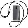 SIMao Cover Collana per Cellulare Compatibile con Samsung Galaxy A6 2018 Custodia Trasparente Silicone con Cordino Necklace Case Antiurto Protettivo Cover Custodia da Collo Custodia con Cordino, Nero