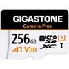 GIGASTONE Scheda Micro SD da 256GB, Camera Plus, compatibile con GoPro, action cam e Wyze Cam, alta velocità fino a 100 MB/s, registrazione video 4K UHD, A1 V30 U3 Classe 10, con adattatore